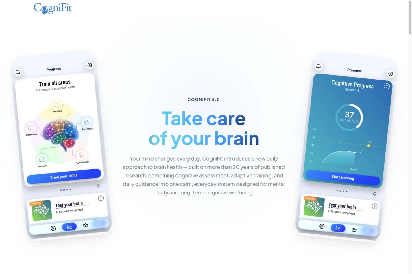 CogniFit 5.0 — published website capture