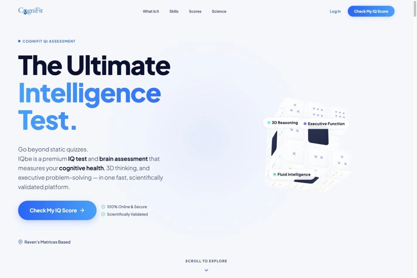 CogniFit · IQ Test — captura del sitio publicado